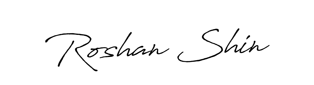 How to make Roshan Shin name signature. Use Antro_Vectra_Bolder style for creating short signs online. This is the latest handwritten sign. Roshan Shin signature style 7 images and pictures png