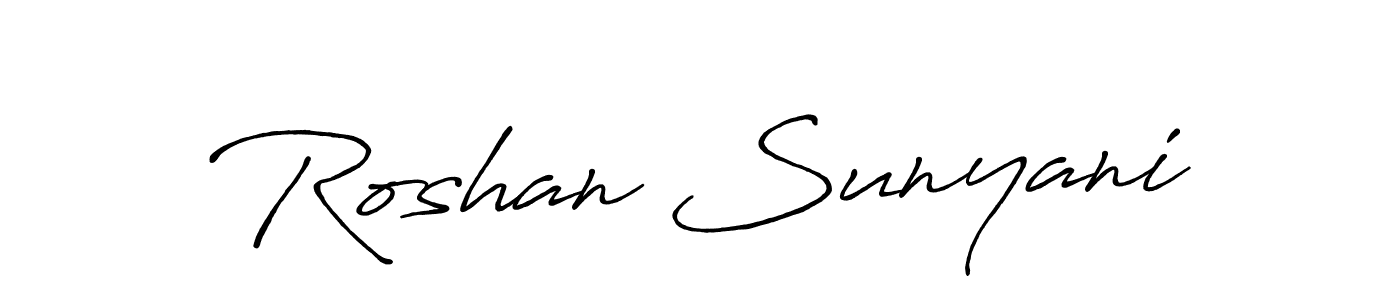 Make a beautiful signature design for name Roshan Sunyani. Use this online signature maker to create a handwritten signature for free. Roshan Sunyani signature style 7 images and pictures png