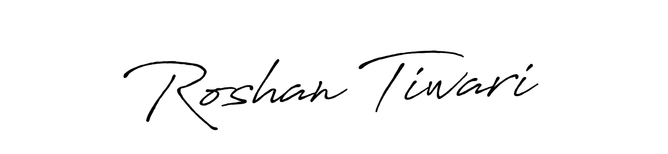 How to make Roshan Tiwari name signature. Use Antro_Vectra_Bolder style for creating short signs online. This is the latest handwritten sign. Roshan Tiwari signature style 7 images and pictures png