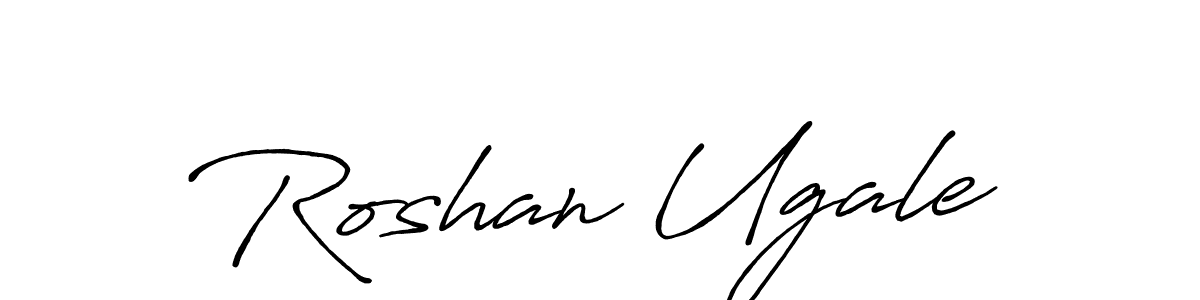 Antro_Vectra_Bolder is a professional signature style that is perfect for those who want to add a touch of class to their signature. It is also a great choice for those who want to make their signature more unique. Get Roshan Ugale name to fancy signature for free. Roshan Ugale signature style 7 images and pictures png