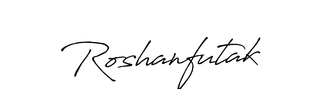 Use a signature maker to create a handwritten signature online. With this signature software, you can design (Antro_Vectra_Bolder) your own signature for name Roshanfutak. Roshanfutak signature style 7 images and pictures png