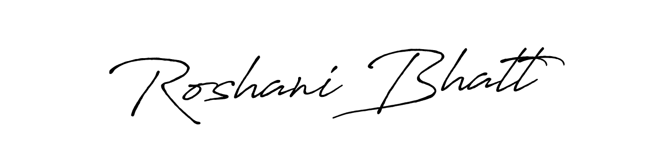 The best way (Antro_Vectra_Bolder) to make a short signature is to pick only two or three words in your name. The name Roshani Bhatt include a total of six letters. For converting this name. Roshani Bhatt signature style 7 images and pictures png