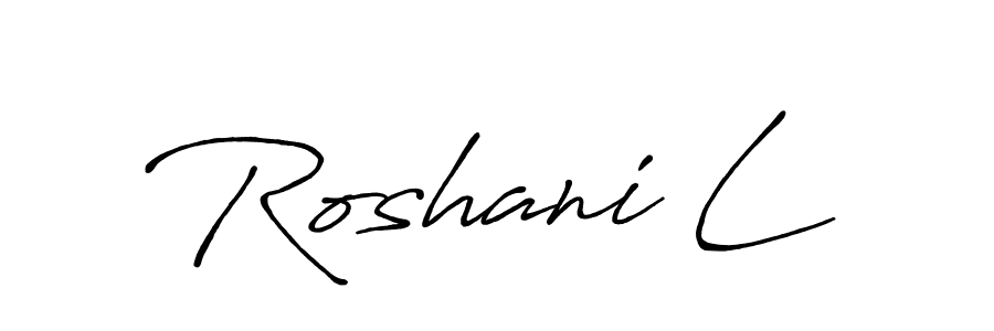 Also we have Roshani L name is the best signature style. Create professional handwritten signature collection using Antro_Vectra_Bolder autograph style. Roshani L signature style 7 images and pictures png