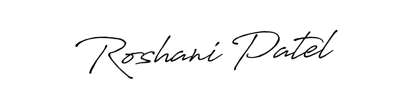 How to make Roshani Patel signature? Antro_Vectra_Bolder is a professional autograph style. Create handwritten signature for Roshani Patel name. Roshani Patel signature style 7 images and pictures png
