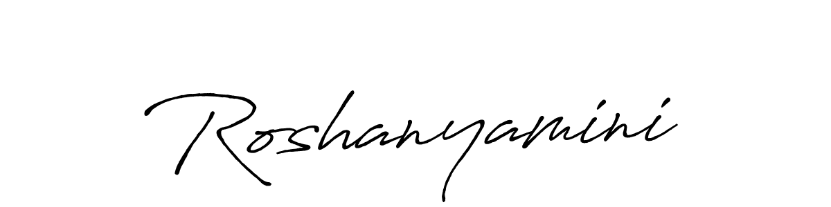 Create a beautiful signature design for name Roshanyamini. With this signature (Antro_Vectra_Bolder) fonts, you can make a handwritten signature for free. Roshanyamini signature style 7 images and pictures png