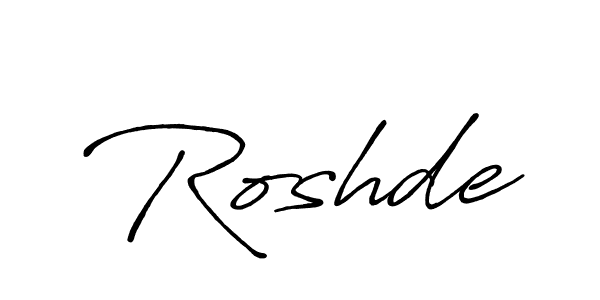 Make a beautiful signature design for name Roshde. With this signature (Antro_Vectra_Bolder) style, you can create a handwritten signature for free. Roshde signature style 7 images and pictures png