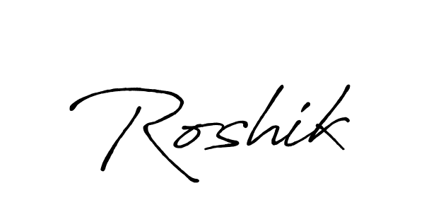 Design your own signature with our free online signature maker. With this signature software, you can create a handwritten (Antro_Vectra_Bolder) signature for name Roshik. Roshik signature style 7 images and pictures png