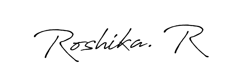 Antro_Vectra_Bolder is a professional signature style that is perfect for those who want to add a touch of class to their signature. It is also a great choice for those who want to make their signature more unique. Get Roshika. R name to fancy signature for free. Roshika. R signature style 7 images and pictures png