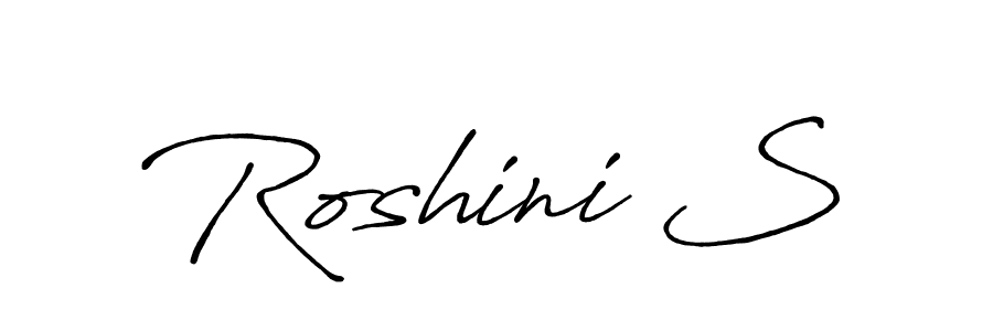 Also You can easily find your signature by using the search form. We will create Roshini S name handwritten signature images for you free of cost using Antro_Vectra_Bolder sign style. Roshini S signature style 7 images and pictures png