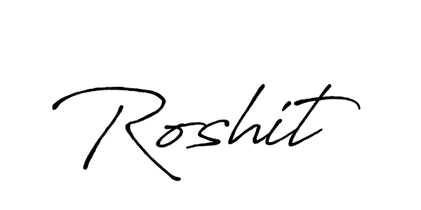 Design your own signature with our free online signature maker. With this signature software, you can create a handwritten (Antro_Vectra_Bolder) signature for name Roshit. Roshit signature style 7 images and pictures png