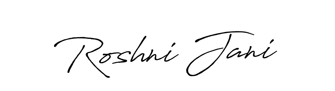 Create a beautiful signature design for name Roshni Jani. With this signature (Antro_Vectra_Bolder) fonts, you can make a handwritten signature for free. Roshni Jani signature style 7 images and pictures png