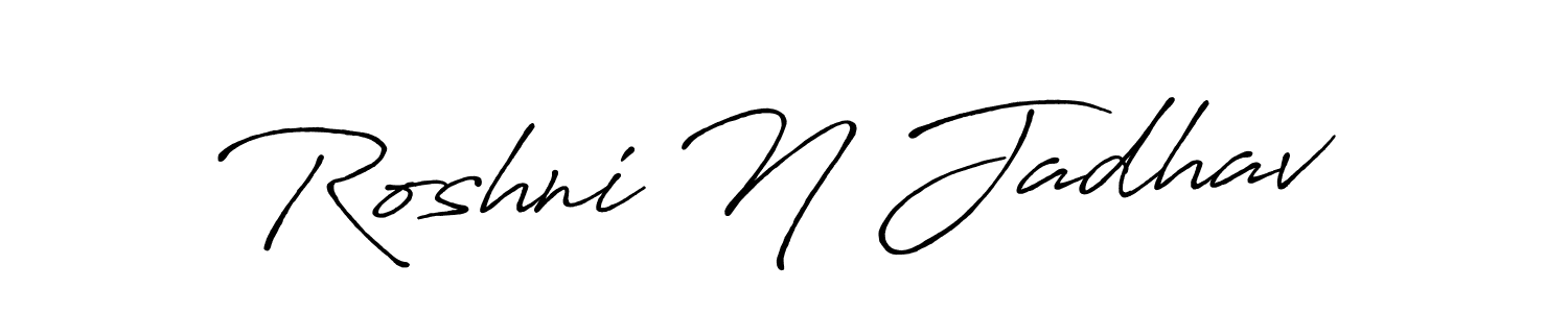 This is the best signature style for the Roshni N Jadhav name. Also you like these signature font (Antro_Vectra_Bolder). Mix name signature. Roshni N Jadhav signature style 7 images and pictures png