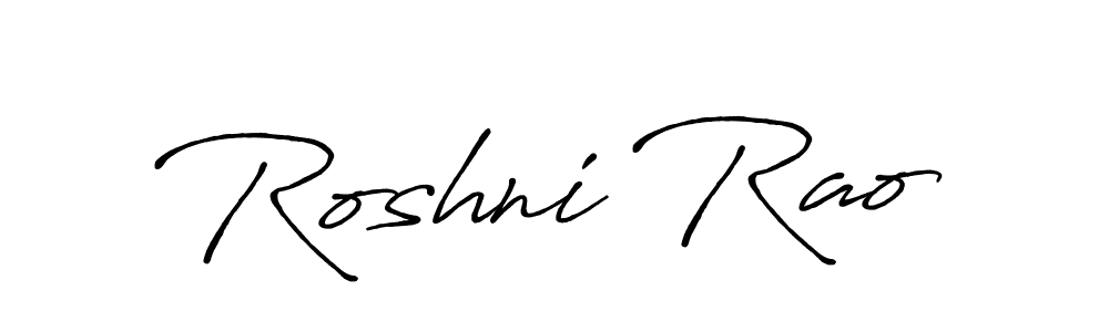 Antro_Vectra_Bolder is a professional signature style that is perfect for those who want to add a touch of class to their signature. It is also a great choice for those who want to make their signature more unique. Get Roshni Rao name to fancy signature for free. Roshni Rao signature style 7 images and pictures png