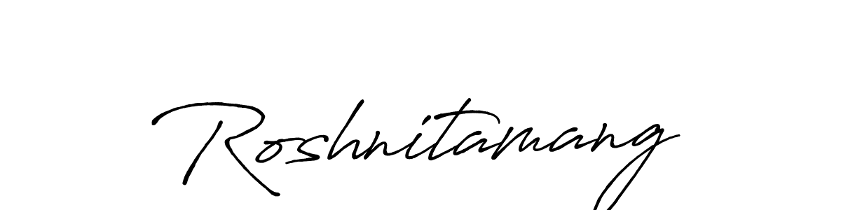 The best way (Antro_Vectra_Bolder) to make a short signature is to pick only two or three words in your name. The name Roshnitamang include a total of six letters. For converting this name. Roshnitamang signature style 7 images and pictures png