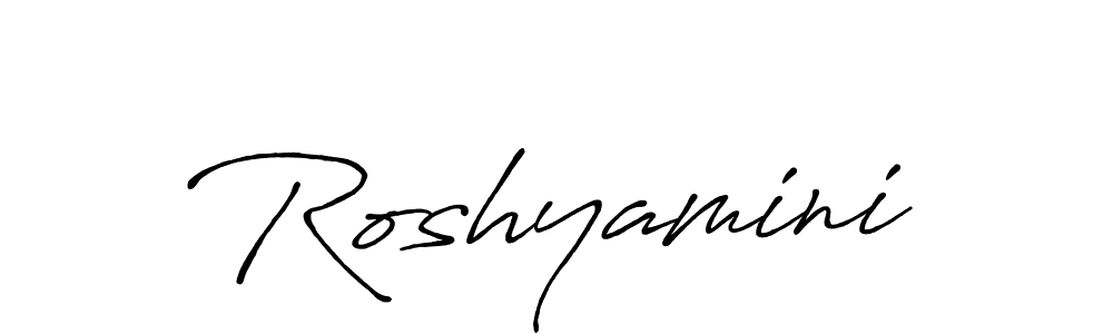 Make a beautiful signature design for name Roshyamini. With this signature (Antro_Vectra_Bolder) style, you can create a handwritten signature for free. Roshyamini signature style 7 images and pictures png