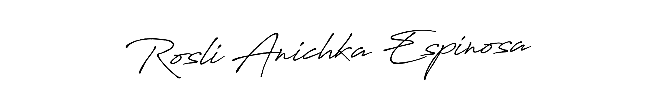 This is the best signature style for the Rosli Anichka Espinosa name. Also you like these signature font (Antro_Vectra_Bolder). Mix name signature. Rosli Anichka Espinosa signature style 7 images and pictures png