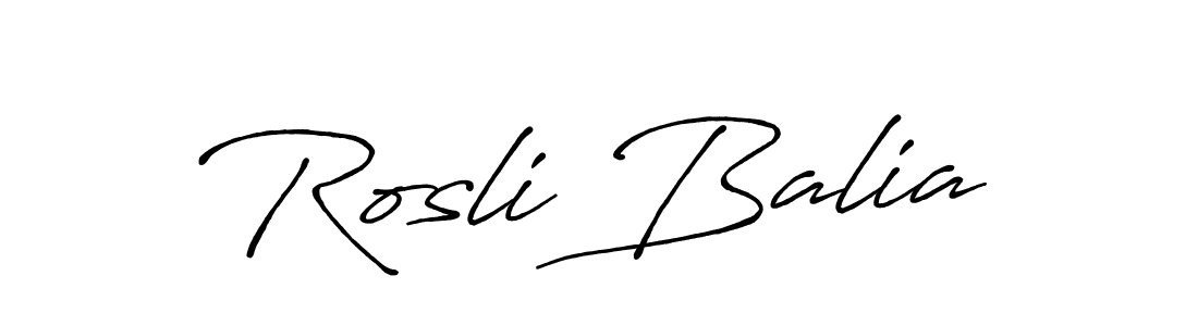 The best way (Antro_Vectra_Bolder) to make a short signature is to pick only two or three words in your name. The name Rosli Balia include a total of six letters. For converting this name. Rosli Balia signature style 7 images and pictures png