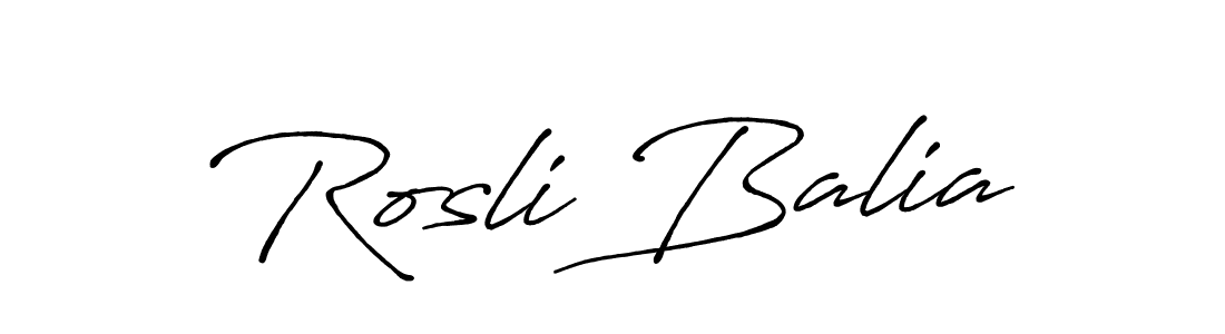 The best way (Antro_Vectra_Bolder) to make a short signature is to pick only two or three words in your name. The name Rosli Balia include a total of six letters. For converting this name. Rosli Balia signature style 7 images and pictures png