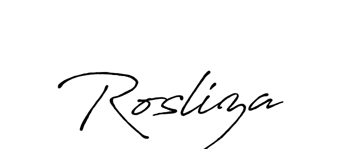 How to make Rosliza name signature. Use Antro_Vectra_Bolder style for creating short signs online. This is the latest handwritten sign. Rosliza signature style 7 images and pictures png