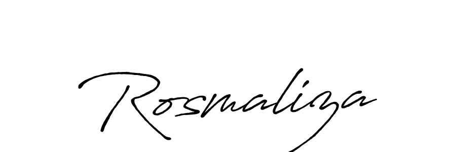 Make a beautiful signature design for name Rosmaliza. With this signature (Antro_Vectra_Bolder) style, you can create a handwritten signature for free. Rosmaliza signature style 7 images and pictures png