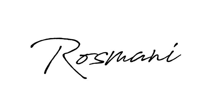 Design your own signature with our free online signature maker. With this signature software, you can create a handwritten (Antro_Vectra_Bolder) signature for name Rosmani. Rosmani signature style 7 images and pictures png