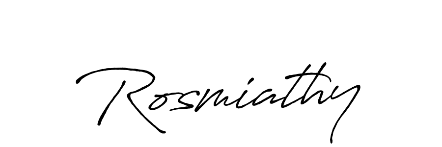 How to make Rosmiathy name signature. Use Antro_Vectra_Bolder style for creating short signs online. This is the latest handwritten sign. Rosmiathy signature style 7 images and pictures png