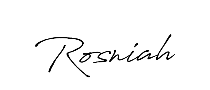 Make a beautiful signature design for name Rosniah. With this signature (Antro_Vectra_Bolder) style, you can create a handwritten signature for free. Rosniah signature style 7 images and pictures png
