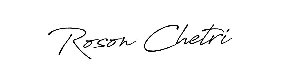 How to make Roson Chetri signature? Antro_Vectra_Bolder is a professional autograph style. Create handwritten signature for Roson Chetri name. Roson Chetri signature style 7 images and pictures png