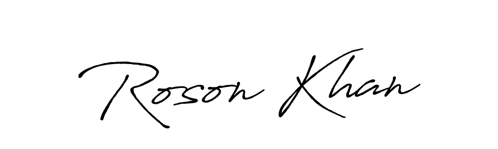 The best way (Antro_Vectra_Bolder) to make a short signature is to pick only two or three words in your name. The name Roson Khan include a total of six letters. For converting this name. Roson Khan signature style 7 images and pictures png