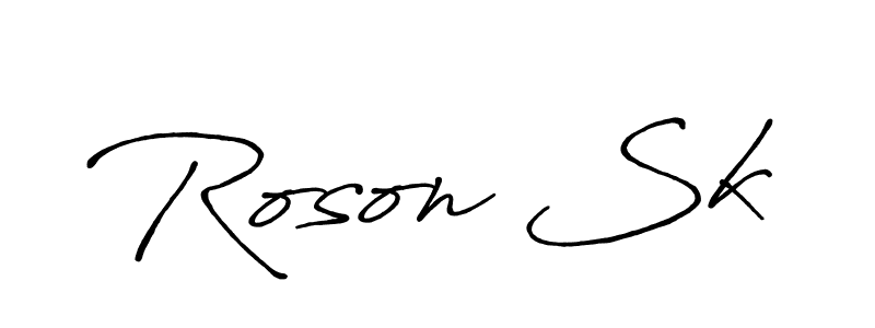 It looks lik you need a new signature style for name Roson Sk. Design unique handwritten (Antro_Vectra_Bolder) signature with our free signature maker in just a few clicks. Roson Sk signature style 7 images and pictures png