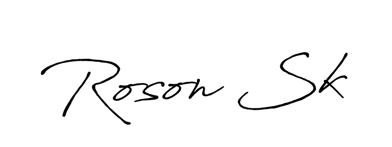 It looks lik you need a new signature style for name Roson Sk. Design unique handwritten (Antro_Vectra_Bolder) signature with our free signature maker in just a few clicks. Roson Sk signature style 7 images and pictures png