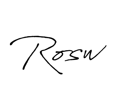 How to make Rosw signature? Antro_Vectra_Bolder is a professional autograph style. Create handwritten signature for Rosw name. Rosw signature style 7 images and pictures png