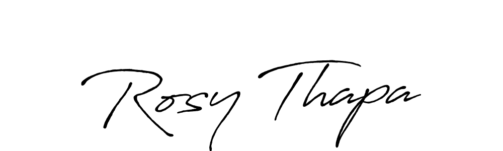 Rosy Thapa stylish signature style. Best Handwritten Sign (Antro_Vectra_Bolder) for my name. Handwritten Signature Collection Ideas for my name Rosy Thapa. Rosy Thapa signature style 7 images and pictures png