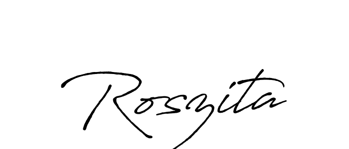 Create a beautiful signature design for name Roszita. With this signature (Antro_Vectra_Bolder) fonts, you can make a handwritten signature for free. Roszita signature style 7 images and pictures png