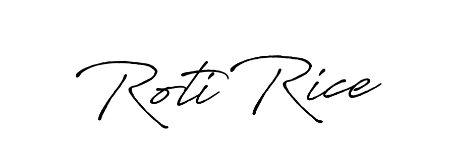 Use a signature maker to create a handwritten signature online. With this signature software, you can design (Antro_Vectra_Bolder) your own signature for name Roti Rice. Roti Rice signature style 7 images and pictures png