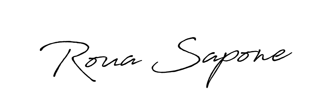 Also You can easily find your signature by using the search form. We will create Roua Sapone name handwritten signature images for you free of cost using Antro_Vectra_Bolder sign style. Roua Sapone signature style 7 images and pictures png