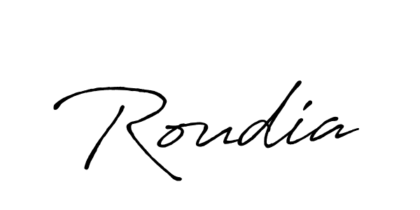 The best way (Antro_Vectra_Bolder) to make a short signature is to pick only two or three words in your name. The name Roudia include a total of six letters. For converting this name. Roudia signature style 7 images and pictures png