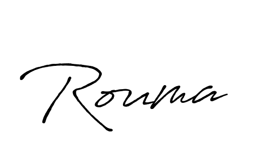 How to make Rouma name signature. Use Antro_Vectra_Bolder style for creating short signs online. This is the latest handwritten sign. Rouma signature style 7 images and pictures png