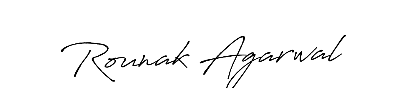Make a beautiful signature design for name Rounak Agarwal. With this signature (Antro_Vectra_Bolder) style, you can create a handwritten signature for free. Rounak Agarwal signature style 7 images and pictures png