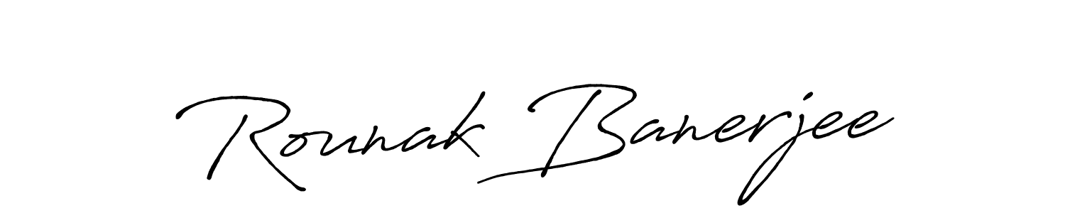 Rounak Banerjee stylish signature style. Best Handwritten Sign (Antro_Vectra_Bolder) for my name. Handwritten Signature Collection Ideas for my name Rounak Banerjee. Rounak Banerjee signature style 7 images and pictures png