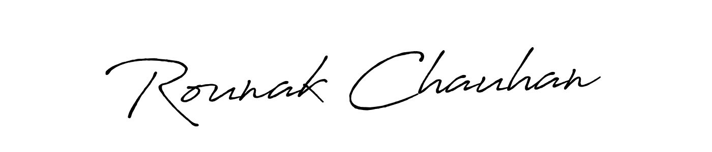 Design your own signature with our free online signature maker. With this signature software, you can create a handwritten (Antro_Vectra_Bolder) signature for name Rounak Chauhan. Rounak Chauhan signature style 7 images and pictures png