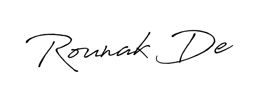 It looks lik you need a new signature style for name Rounak De. Design unique handwritten (Antro_Vectra_Bolder) signature with our free signature maker in just a few clicks. Rounak De signature style 7 images and pictures png