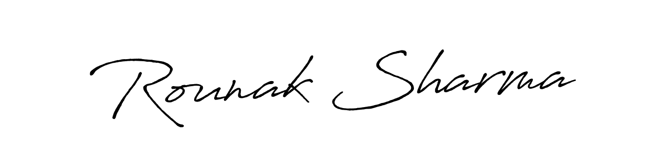 Design your own signature with our free online signature maker. With this signature software, you can create a handwritten (Antro_Vectra_Bolder) signature for name Rounak Sharma. Rounak Sharma signature style 7 images and pictures png