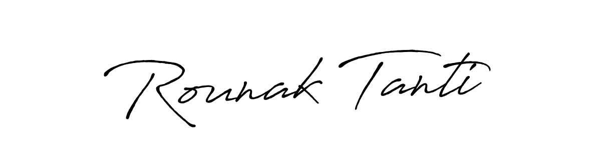 Use a signature maker to create a handwritten signature online. With this signature software, you can design (Antro_Vectra_Bolder) your own signature for name Rounak Tanti. Rounak Tanti signature style 7 images and pictures png