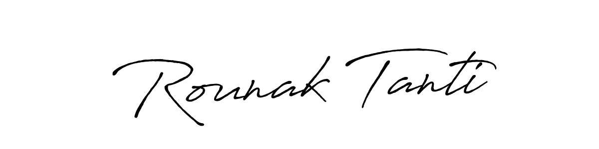 Use a signature maker to create a handwritten signature online. With this signature software, you can design (Antro_Vectra_Bolder) your own signature for name Rounak Tanti. Rounak Tanti signature style 7 images and pictures png