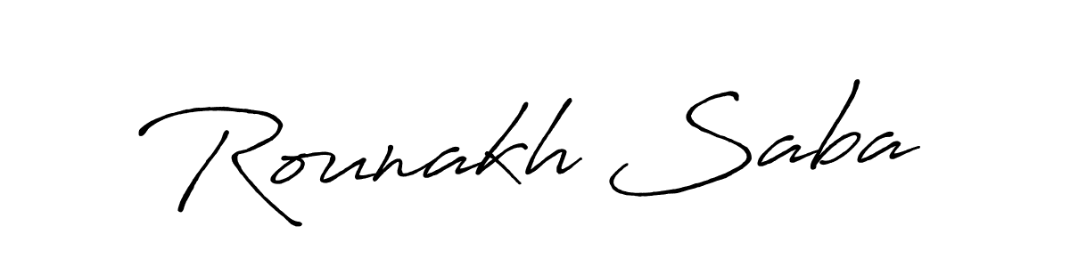 This is the best signature style for the Rounakh Saba name. Also you like these signature font (Antro_Vectra_Bolder). Mix name signature. Rounakh Saba signature style 7 images and pictures png