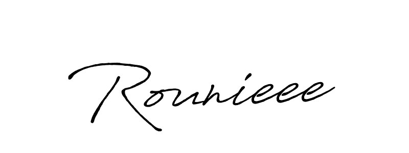 The best way (Antro_Vectra_Bolder) to make a short signature is to pick only two or three words in your name. The name Rounieee include a total of six letters. For converting this name. Rounieee signature style 7 images and pictures png