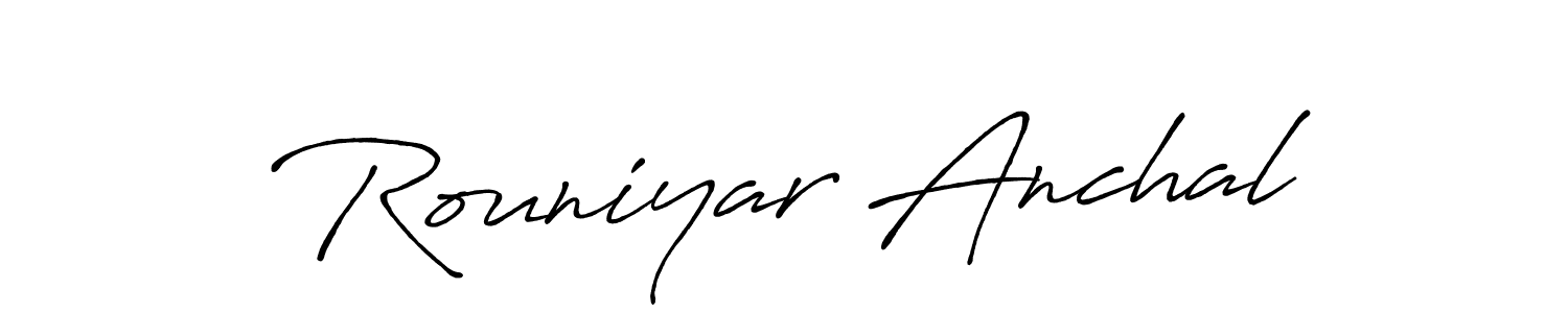 if you are searching for the best signature style for your name Rouniyar Anchal. so please give up your signature search. here we have designed multiple signature styles  using Antro_Vectra_Bolder. Rouniyar Anchal signature style 7 images and pictures png