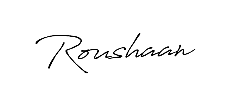 How to make Roushaan name signature. Use Antro_Vectra_Bolder style for creating short signs online. This is the latest handwritten sign. Roushaan signature style 7 images and pictures png