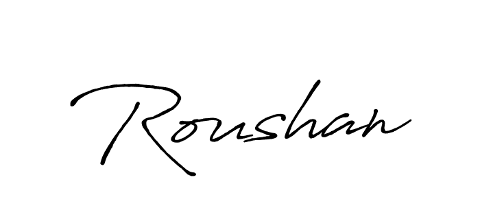 How to make Roushan name signature. Use Antro_Vectra_Bolder style for creating short signs online. This is the latest handwritten sign. Roushan signature style 7 images and pictures png